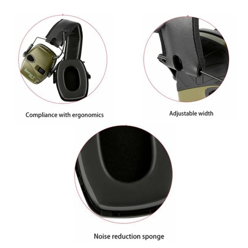 Tactical Headset Hearing Protection Earplugs 23dB Muffs Earmuffs Military Shooting Ear Protectors Hunting Noise Reduction Soundproof