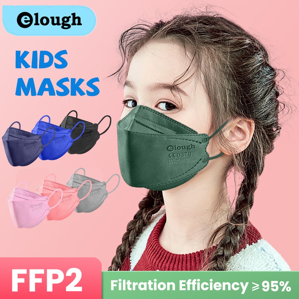 Elough KN95 Mascarillas Niños FFP 2 6 A 12 Años Masks Certified Fish for Kids FPP2 Masks FP2 Mascarilla FFP2 Infantil ffp2fan for Kids