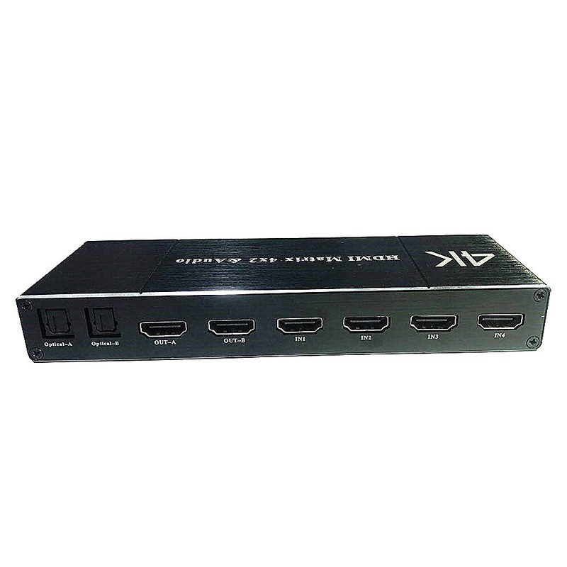 4K60Hz HDMI-compatible 4x2 matrix splitter splitter support HDCP 2.2 IR remote control switch 4x2 Spdif 4K 4x2 matrix switch