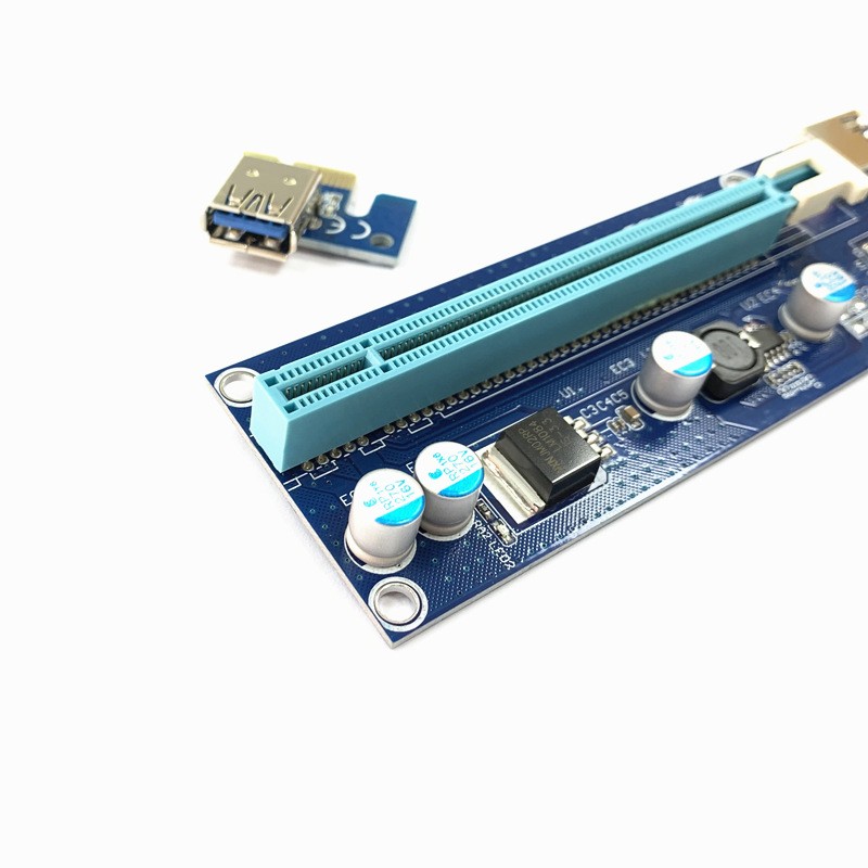 VER008C بطاقة الناهض USB3.0 PCI PCIE PCI-E 1X إلى 16X موسع أحدث 60 سنتيمتر 008C الناهض محول مع LED للتعدين GPU التعدين