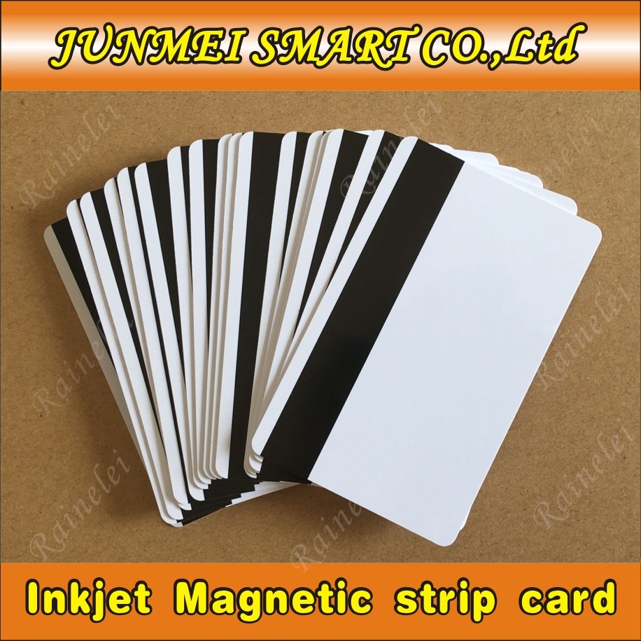 10pcs/50pcs PVC Blank White Plastic Cards 30Mil Heco Magnetic Card Mag Ribbon Printable For CR80 Inkjet Printer