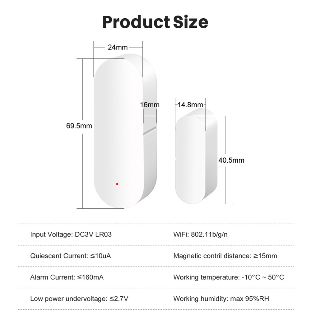 Tuya زيجبي نافذة الباب الاستشعار اللاسلكية الباب مفتوحة مغلقة للكشف عن الإخطار الذكية أمن الوطن إنذار العمل مع أليكسا جوجل