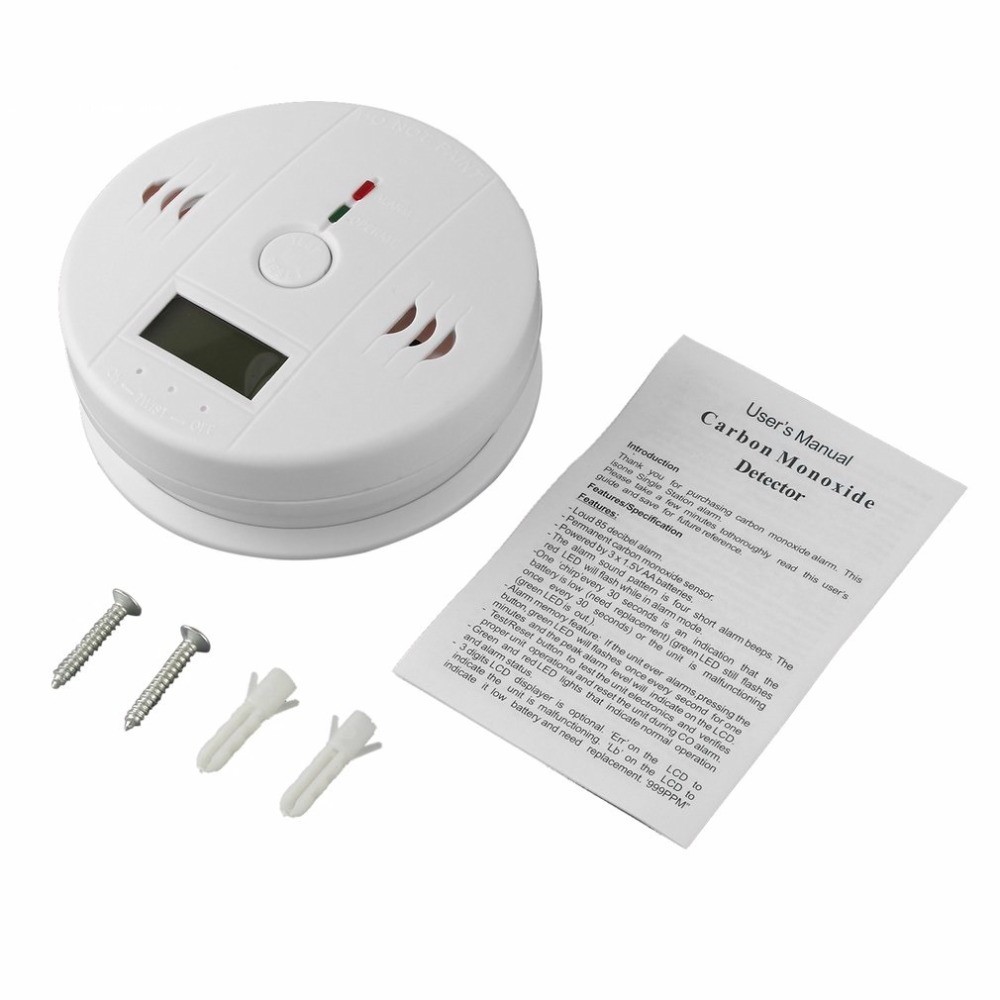 Home CO2 Sensor Wireless Sensor CO Carbon Monoxide Poisoning Smoke Gas Sensor Warning Alarm Detector LCD Indicator