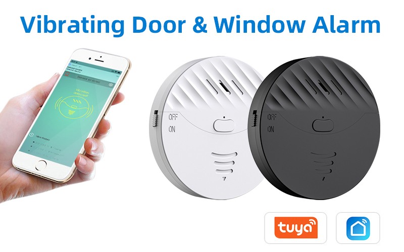 130dB Door and Window Vibration Alarm Tuya WiFi Home Protection Anti-theft Alarm Works with Alexa Google Home