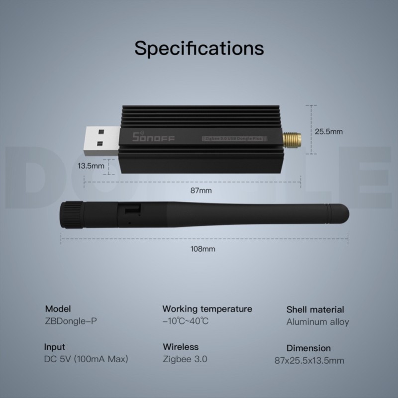 2022 SONOFF زيجبي 3.0 USB دونغل زائد العالمي زيجبي USB عصا بوابة ZB دونغل-P المتكاملة الرئيسية مساعد عبر ZHA