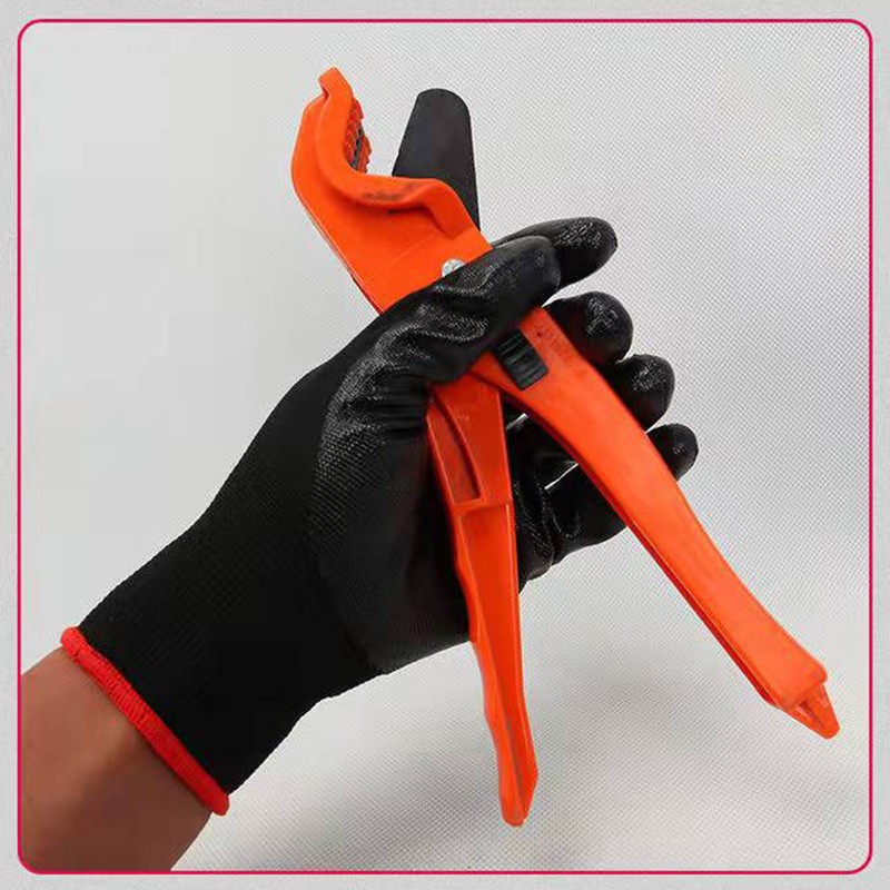 Black Nitrile Palm Coated Anti-Static Safety Gloves With Wear-Resistant Non-Slip Breathable Nitrile Work Mechanic Working Glove