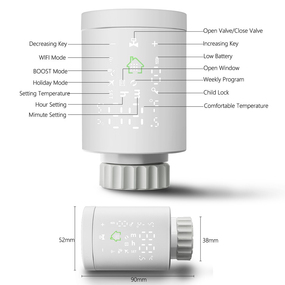 2022 Tuya Smart Zigbee Coolant Engine Programmable Thermostat Valve Thermal Radiator Temperature Controller Support