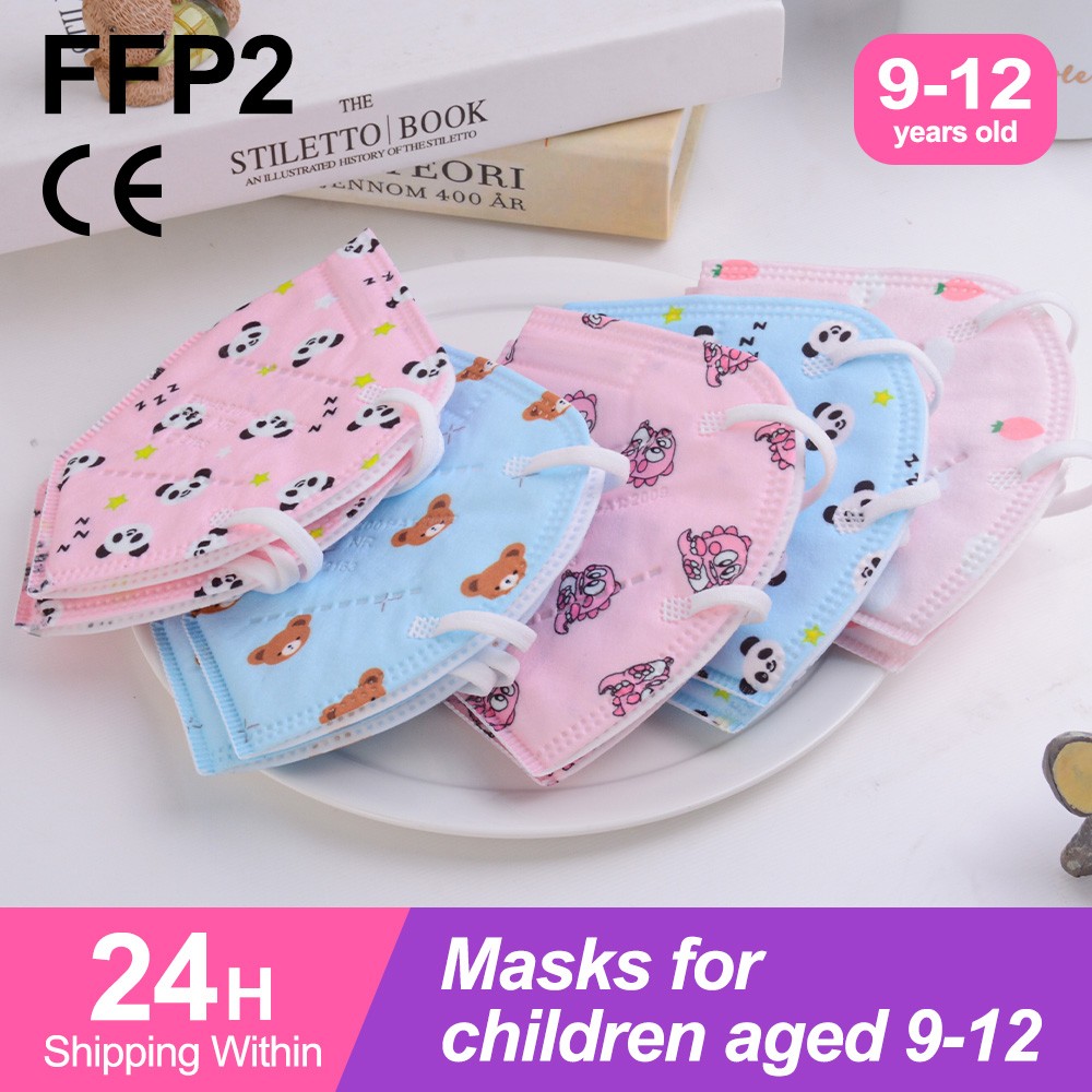 5 layers fpp2 niños kids masks CE KN95 FFP2 reusable mask 9-12 years kids infantil mascarillas masques ffpp2 enfants masque