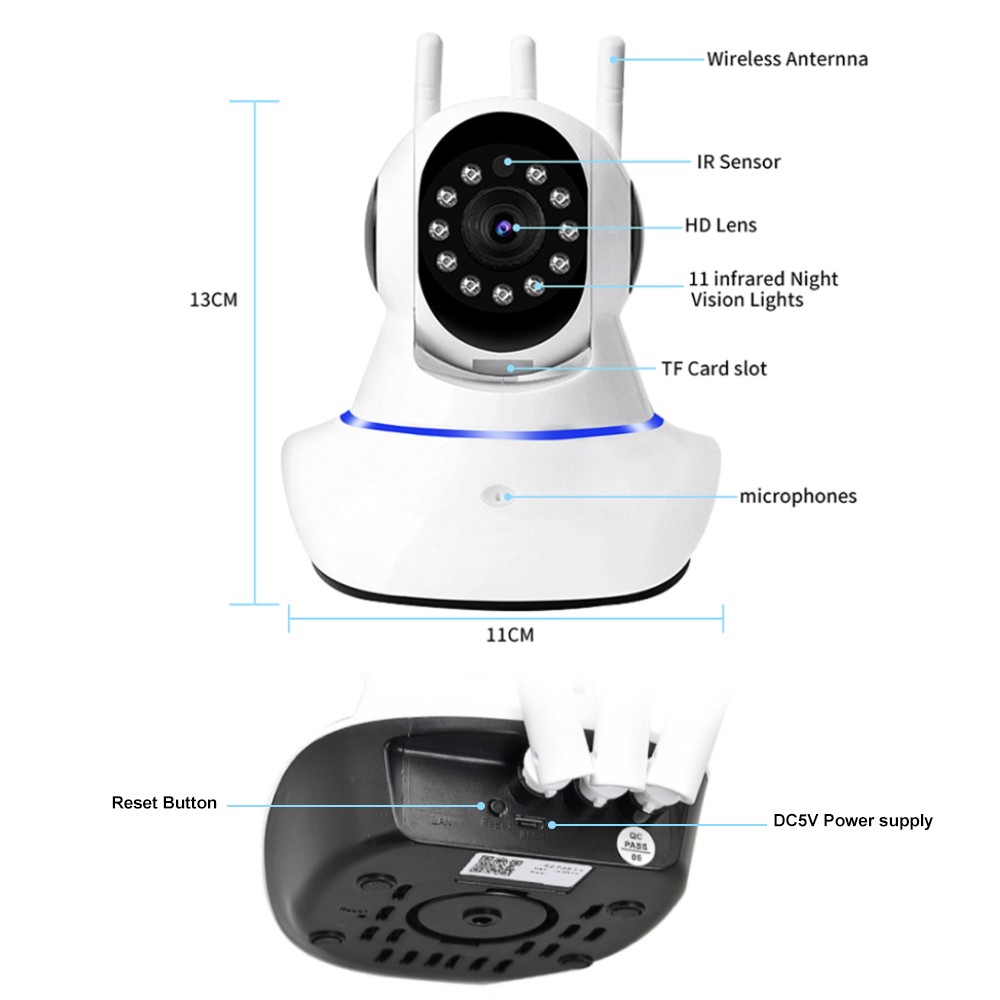 2MP PTZ IP Camera Smart Home Security Camera Surveillance Wifi Wireless Camera Two Way Audio Baby Pet Monitor Video Record