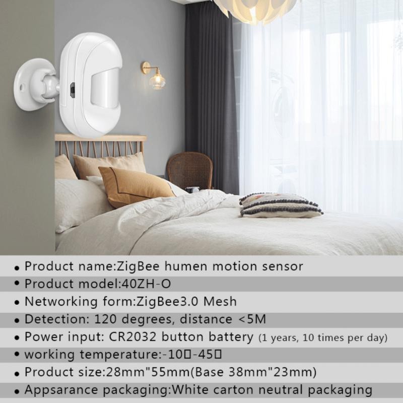 Tuya Zigbee 3.0 Smart Infrared Motion Detector Human Body Sensor Alarm Smart Life Voice Control via Alexa Zigbee Gateway