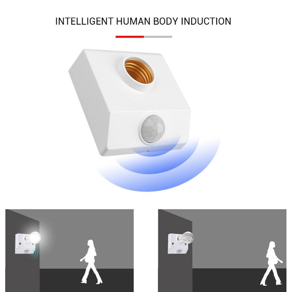 LED Bulb Light E27 Base PIR Automatic Motion Detector Human Body Infrared Sensor IR Lamp Holder Wall Lamp Holder Socket