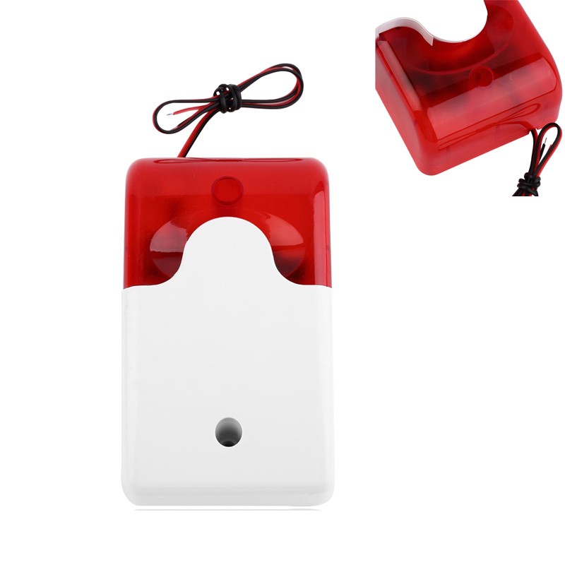 Security Flashing Farm Plastic Durable Wired Home Anti Theft Signal DC 12V Sound Alarm Light