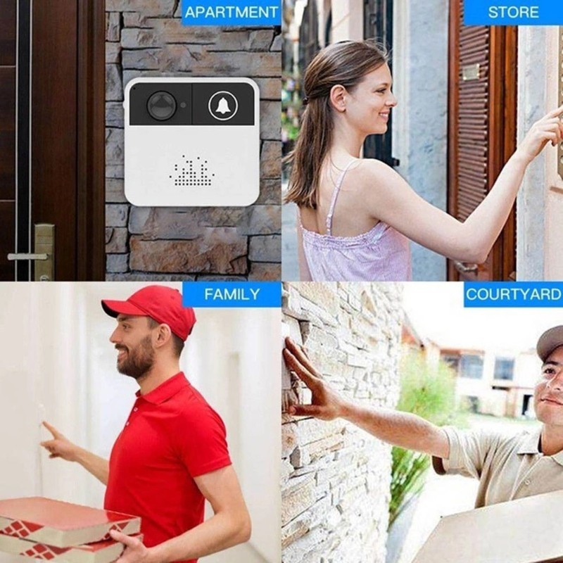 HD Smart WIFI Doorbell Walkie Talkie Two-way Audio Wireless Security Camera Apartment Home Security Doorbell Camera