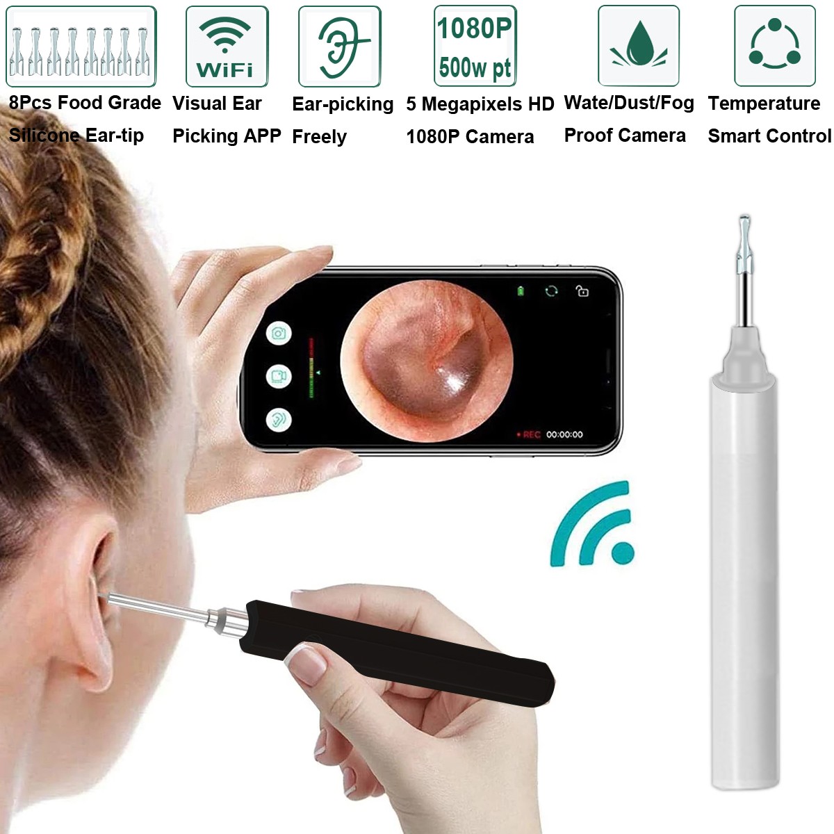 Bebird R1 R3 Smart Visual Ear Sticks Endoscope 300W High Precision Earpick Mini Camera Otoscope Health Care Ear Cleaner