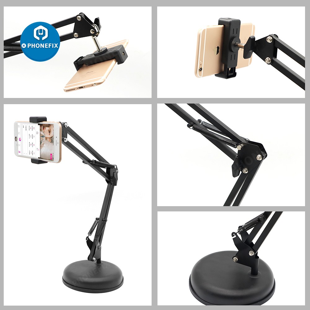 Industrial Overhead Camera Phone Video Stand Desktop Scissor Arm Stand for Video Recording Live Broadcast Studio Shooting