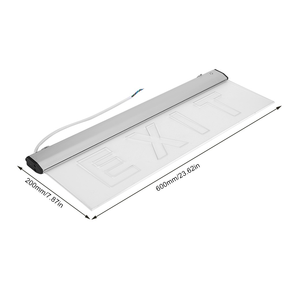 AC220V 3W LED IP30 600x200mm/23.62x7.87in Emergency Exit Evacuation Indicator Light