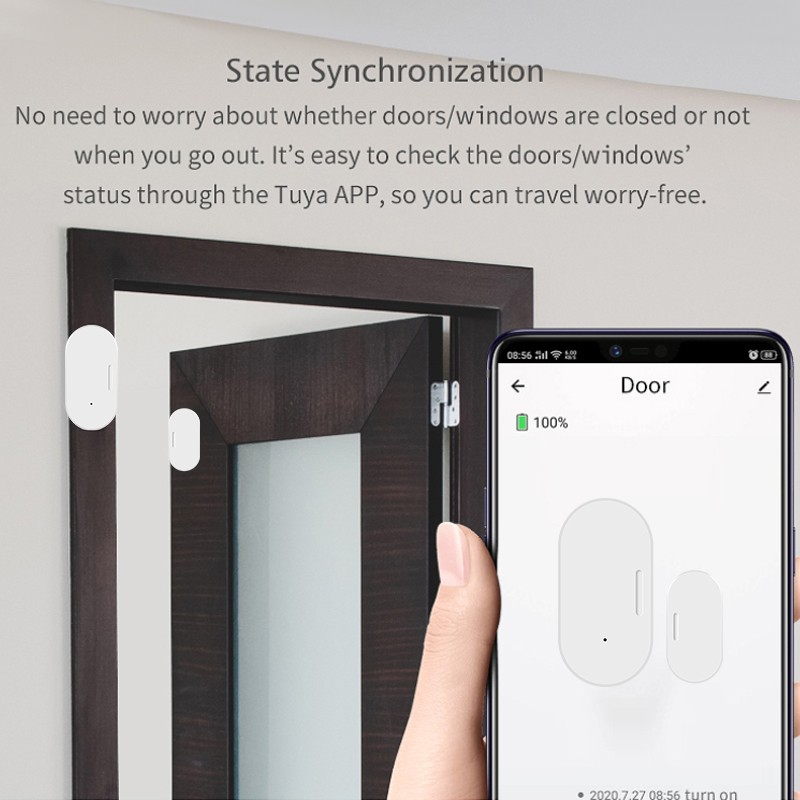 Tuya Zigbee Door Window Sensor Mini Wireless Connection Detector Smart Life APP Smart Home Security Work with Alexa Google Home