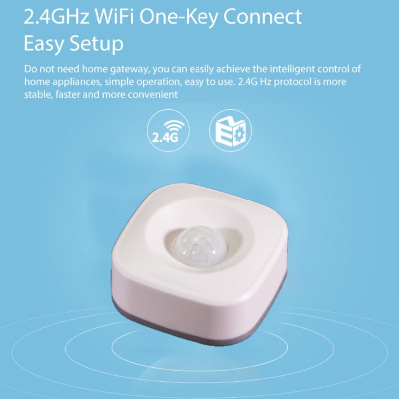 Tuya Smart WiFi Infrared Motion Detector PIR Sensor Alarm Compatible with Tuya APP Smart Life APP Mobile Control Smart Home