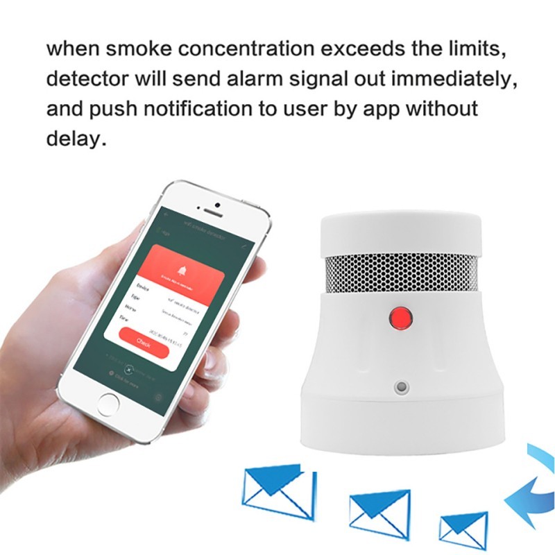 Aubess Tuya Zigbee WiFi Fire Alarm Smart Smoke Detector System Home Safety Smoke Sensors Smart Life App Control Works with Alexa