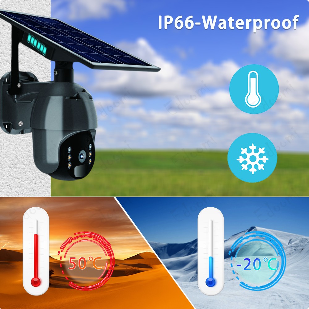 2022 4G SIM Card 1080P IP Camera Wifi 8W Solar Video Battery Security Outdoor PTZ CCTV Monitor Smart Wireless Dome IP66