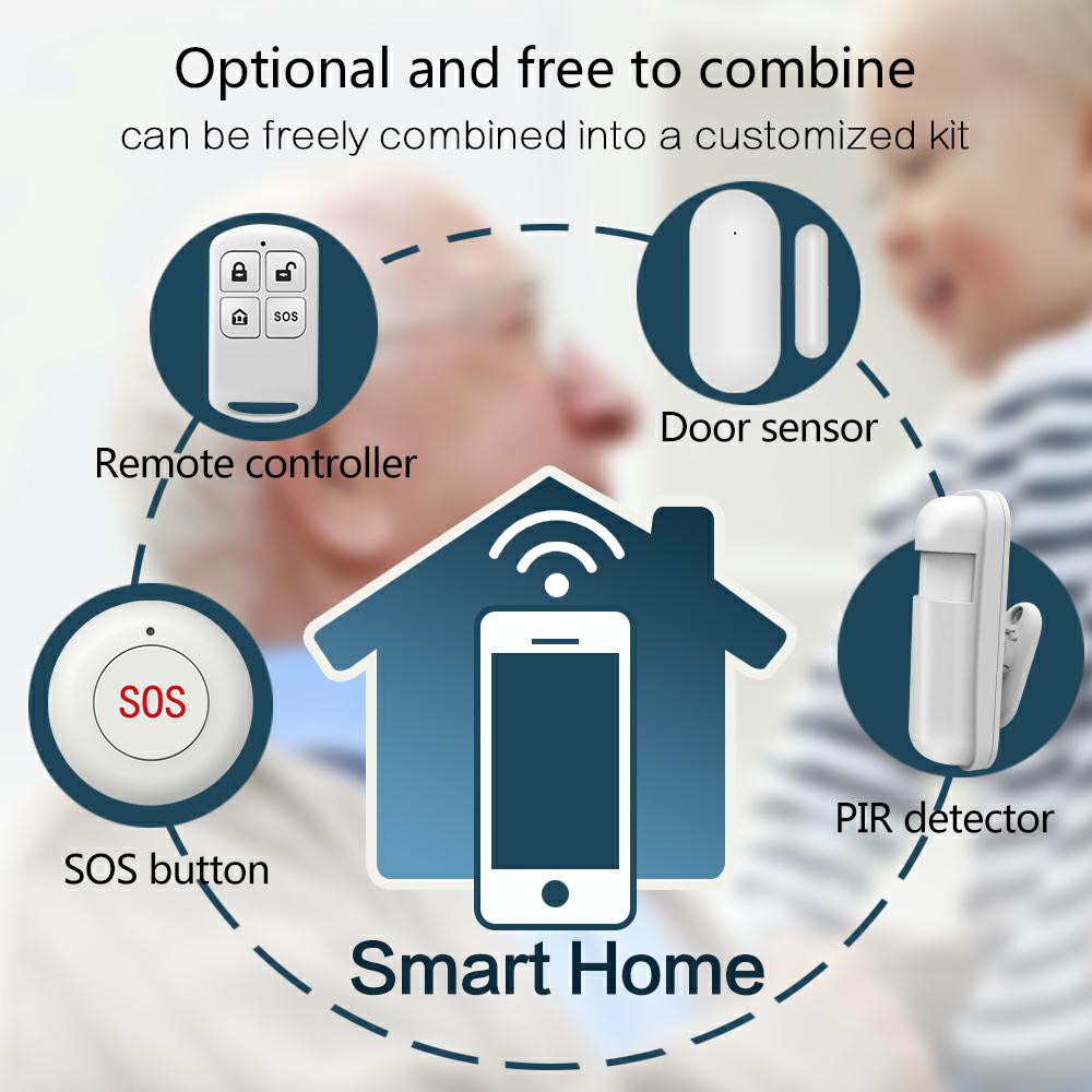 2022 PGST PW150 Tuya WiFi Wireless Home Alarm System Security Smart Home Burglar APP Control With PIR Motion Sensor