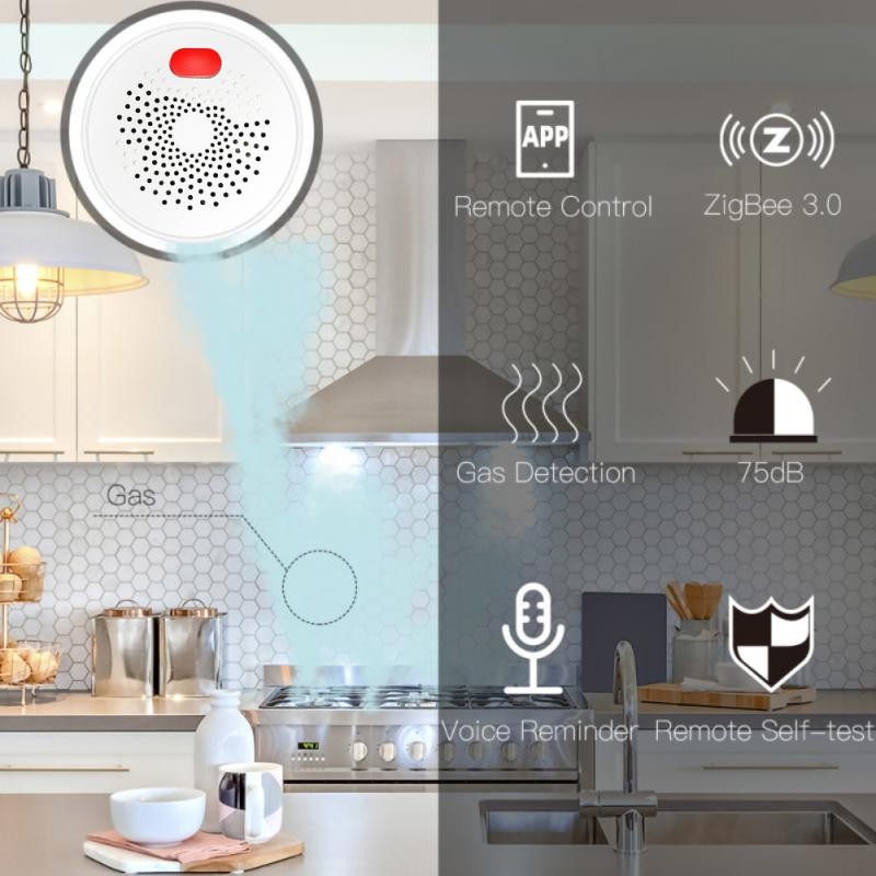 Zigbee/wifi gas detector combustible household smart gas alarm sensor wifi home alarm system tuya smart/smart life APP Aubess