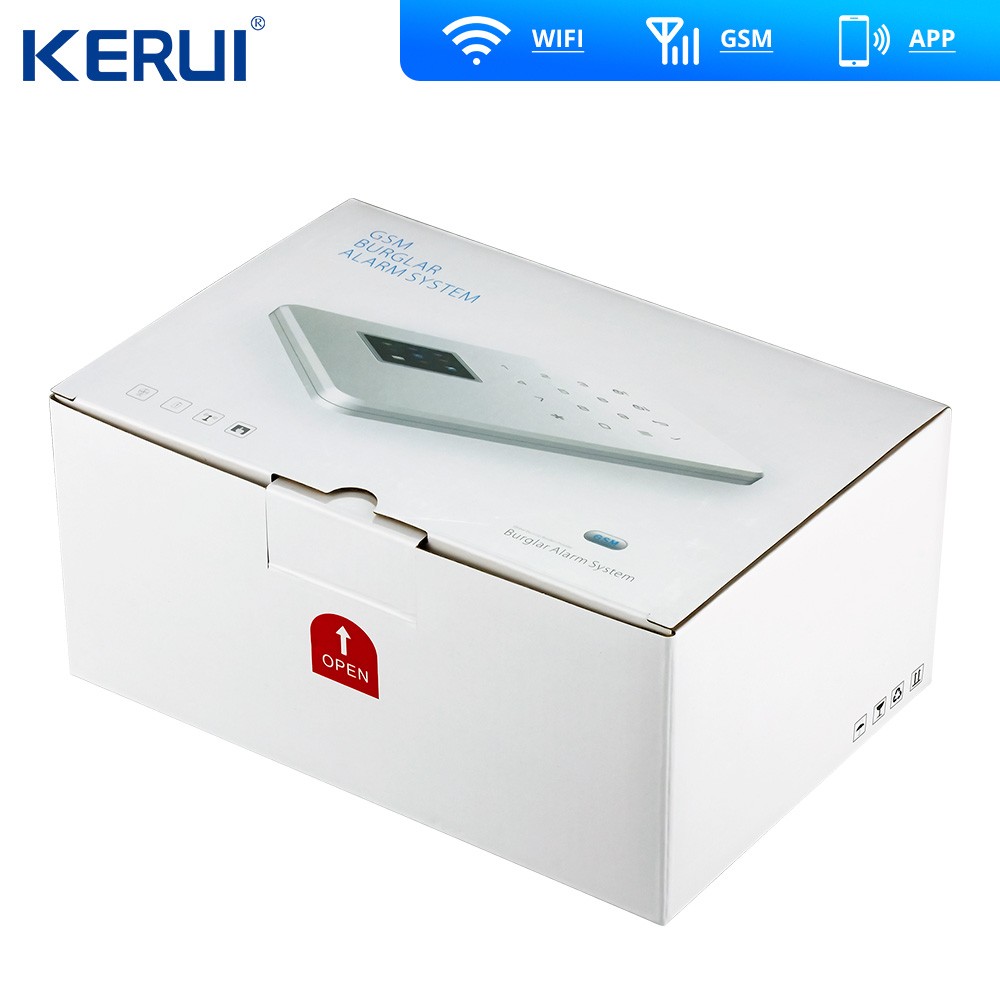 2022 Kerui Tuya W18 Wireless WiFi Home Alarm GSM IOS Android APP Control LCD GSM SMS Burglar Home Security Alarm System