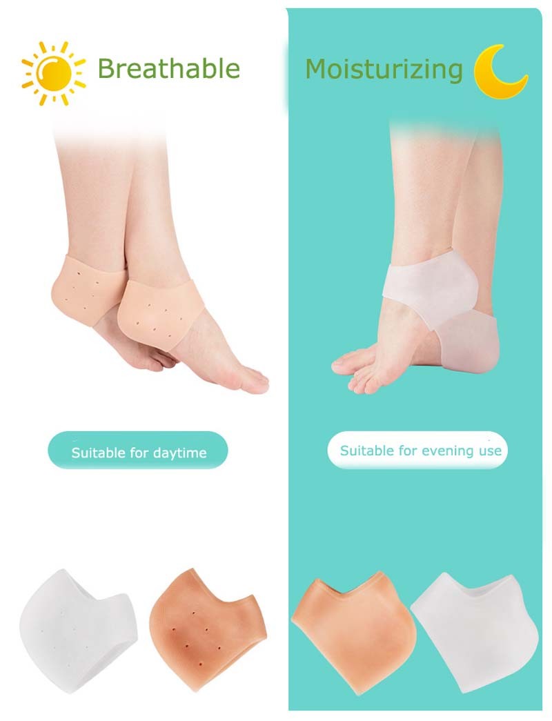 Silicone Heel Socks Moisturizing Gel Heel Sock Cracked Foot Skin Care Protectors Anti-cracking Insole Pads Inserts