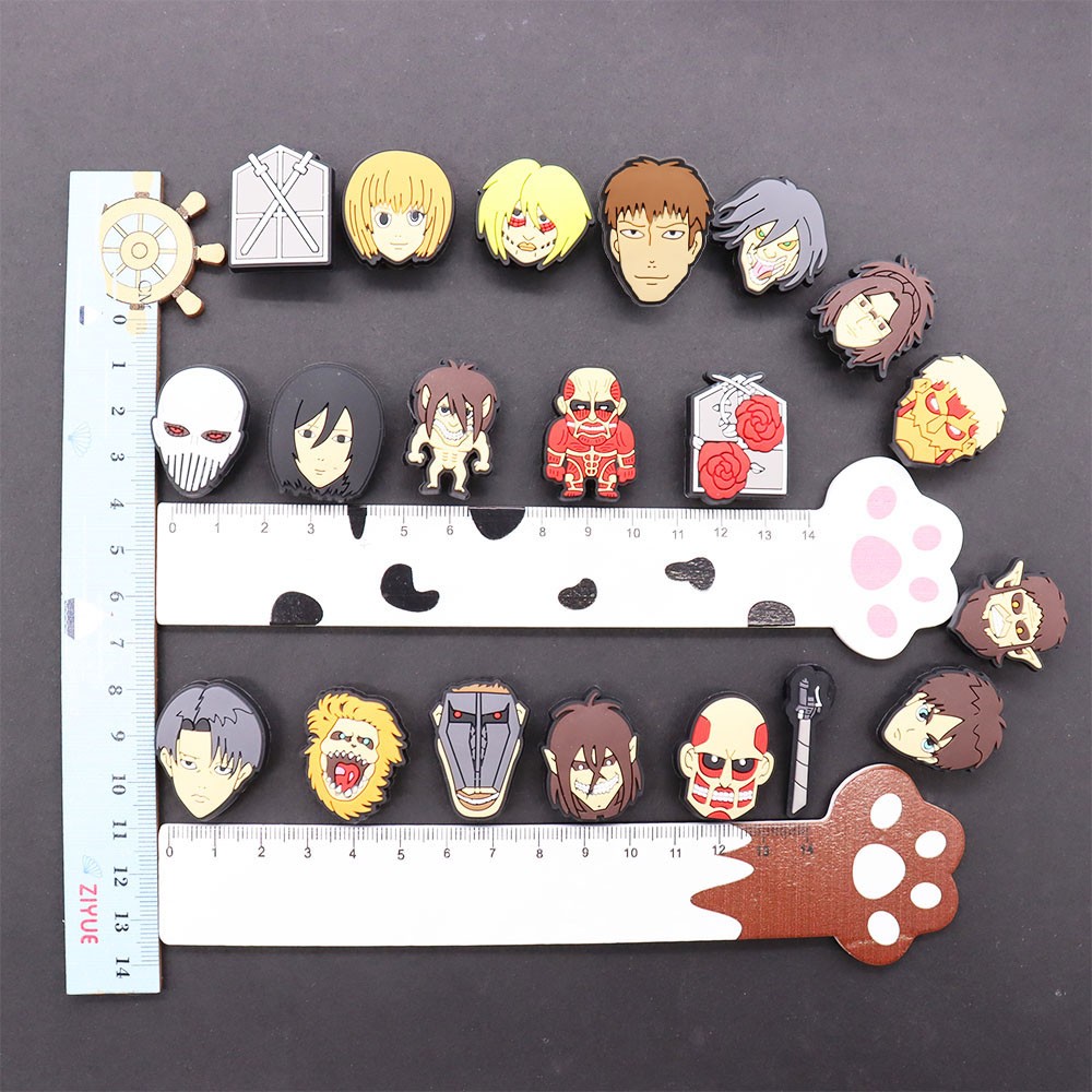 Wholesale 50pcs Famous Cartoon Anime Aniumals Skull Plastic Shoes Charms Accessories Shoes Decorations Clog Fit Croc Jibz Wristbands