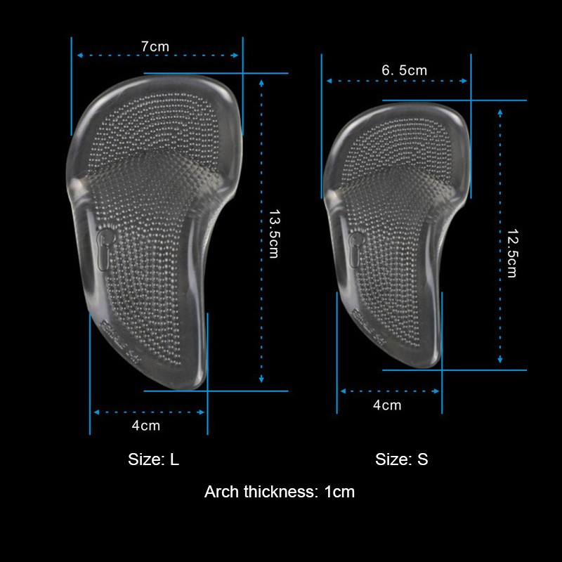 Sunvo Silicone Gel Orthotic Insoles for Flat Feet Arch Support Orthotic Insoles for Plantar Arthritis Pain Relief Shoe Pads