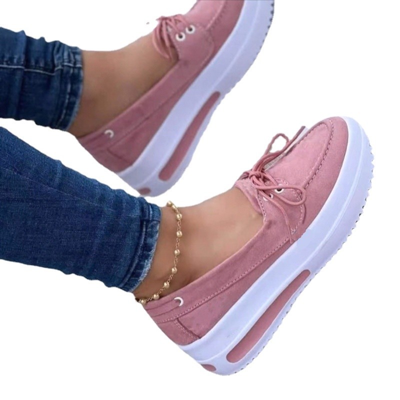 Women Shoes 2022 Platform Increase Casual Shoes Solid Color Round Toe Loafers Women Buckle Wedge Women's Shoes Zapatos De Mujer