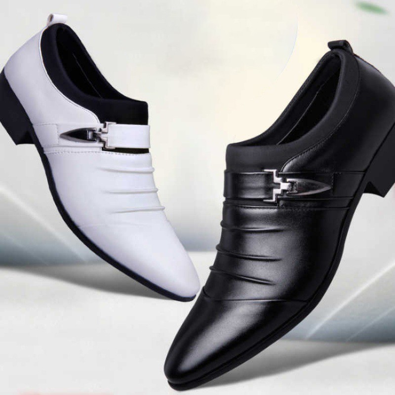 Men Leather Shoes Casual Shoes Slip On Business Dress Shoes All-match Wedding Shoes Plus Size Zapatos De Hombre