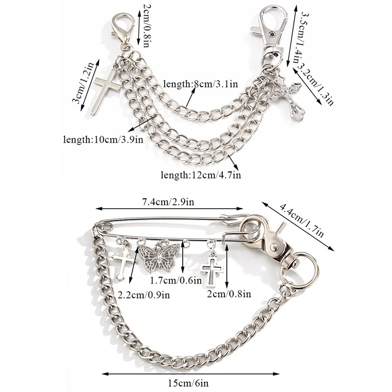 INS Fashion Charm Cross Tassel Necklace Boot Chain Jewelry for Women Unisex Trendy Hip Hop Anklet Chain Jewelry Party Gift