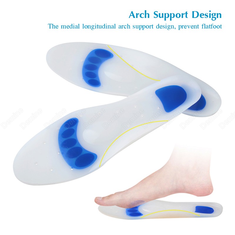 Soft Medical Silicone Arch Support Insoles , Orthotic Plantar Fasciitis Pads