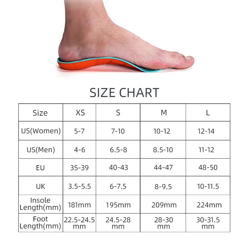 Orthotic insole 3/4 length arch support sneaker insert plantar fasciitis, heel spur pain, flat feet orthotic sneaker sole