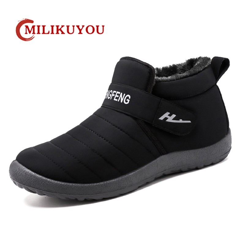 2021 Winter Snow Men Boots Waterproof Winter Shoes Men Slip On Keep Warm Ankle Boots Outdoor Comfortable Tennis Sneakers Man