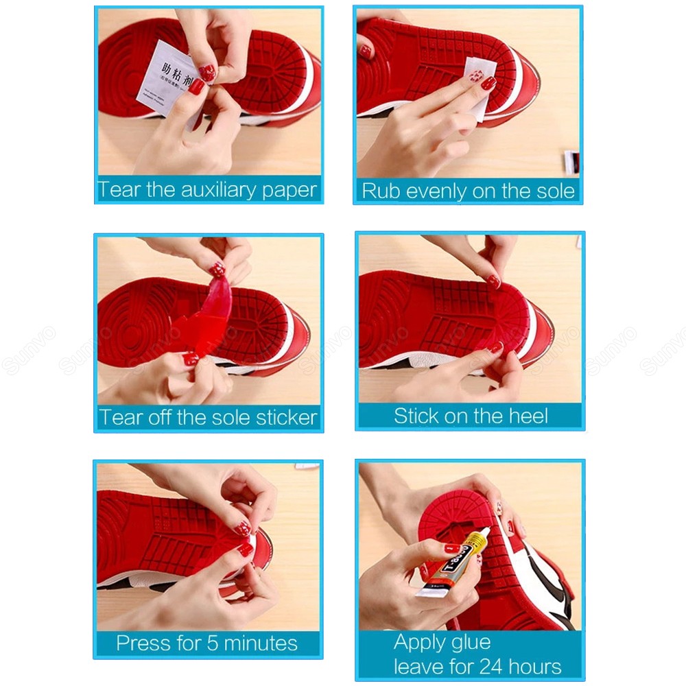 Sunvo Women's Sneakers Anti-slip Shoes Sole Protector Stickers Insoles for Men's Self-adhesive Shoes Repair Rubber Soles