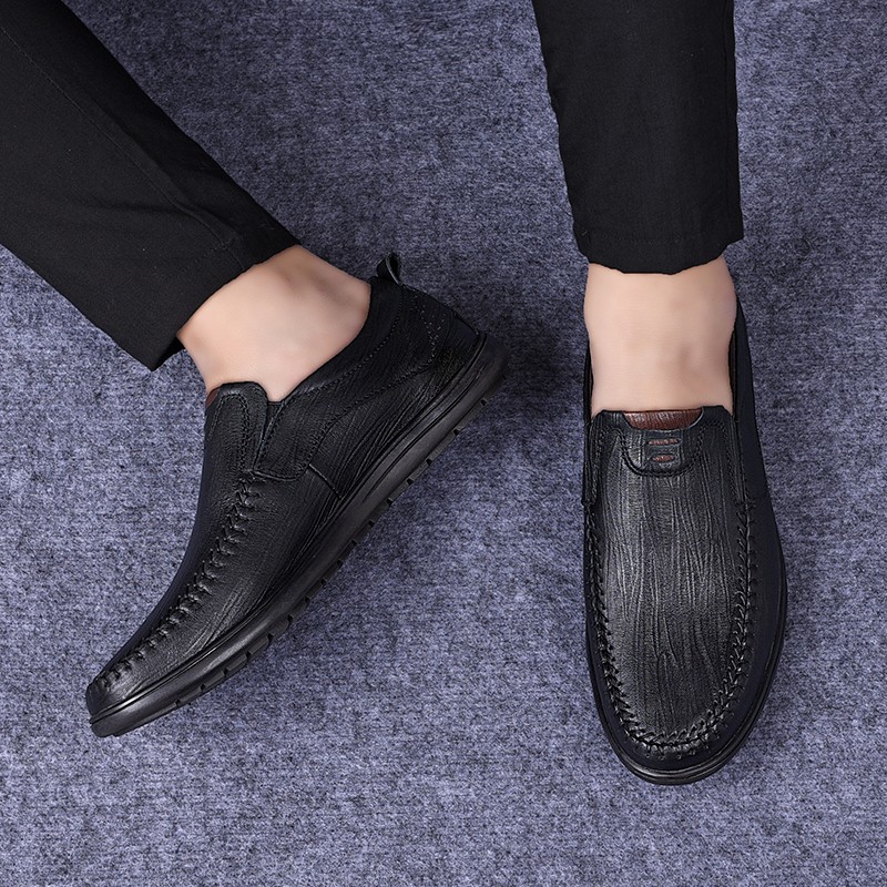 Men's genuine leather shoes moccasin slip-on shoes casual driving shoes