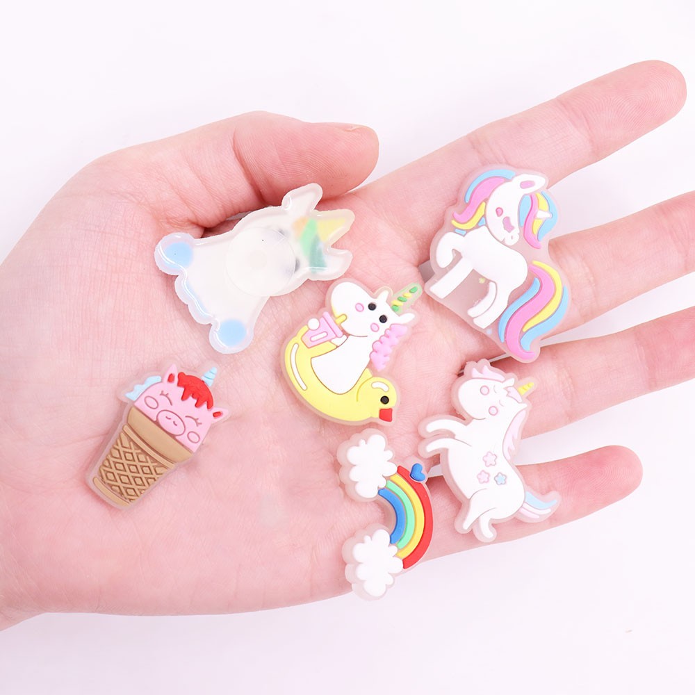 50pcs Luminous Bad Bunny Bunny Unicorn Cake Plastic Shoe Charms Noctilucent Star Glowing Shoe Accessories Wristband DIY Croc Jibz