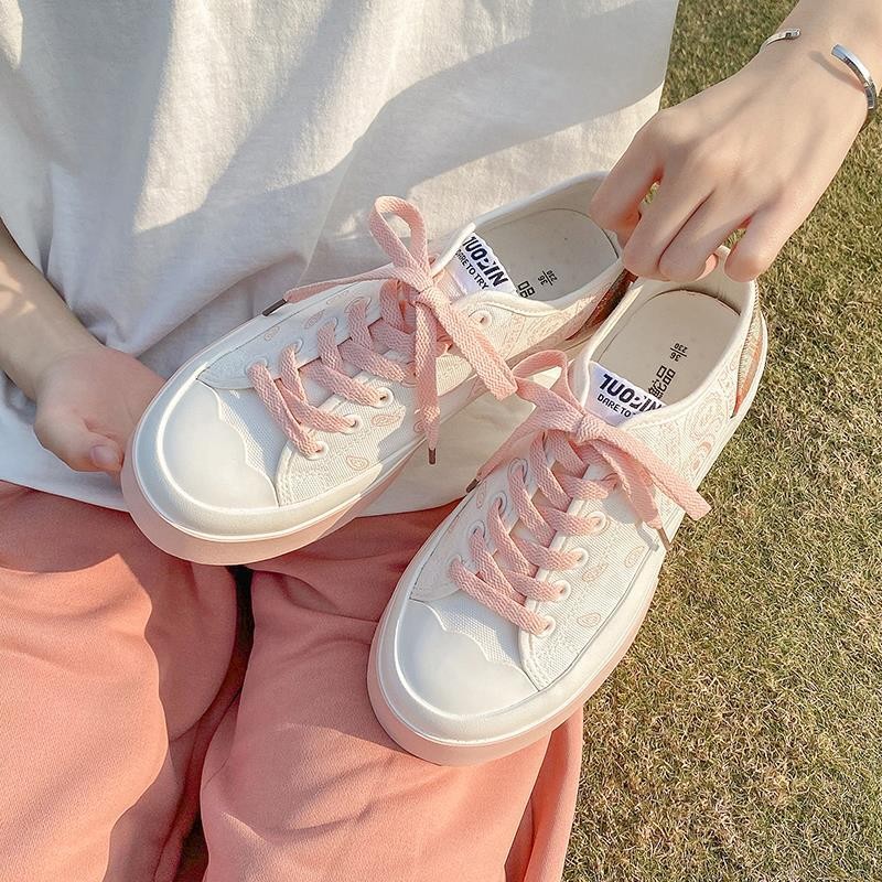 bandana shoes summer 2022 fashion patchwork plaid women casual espadrilles students daily wear lace up canvas sneakers