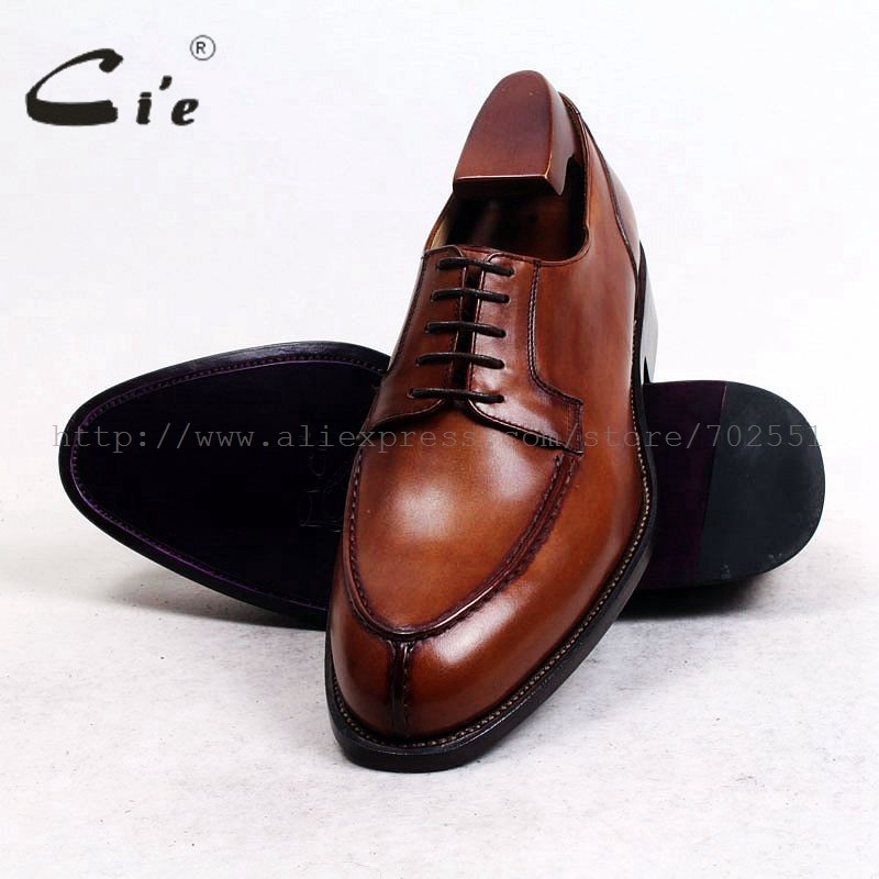 Cie-Men's Genuine Calfskin Leather Outsole Handmade Breathable Leather Brown Goodyear D143 Free Shipping