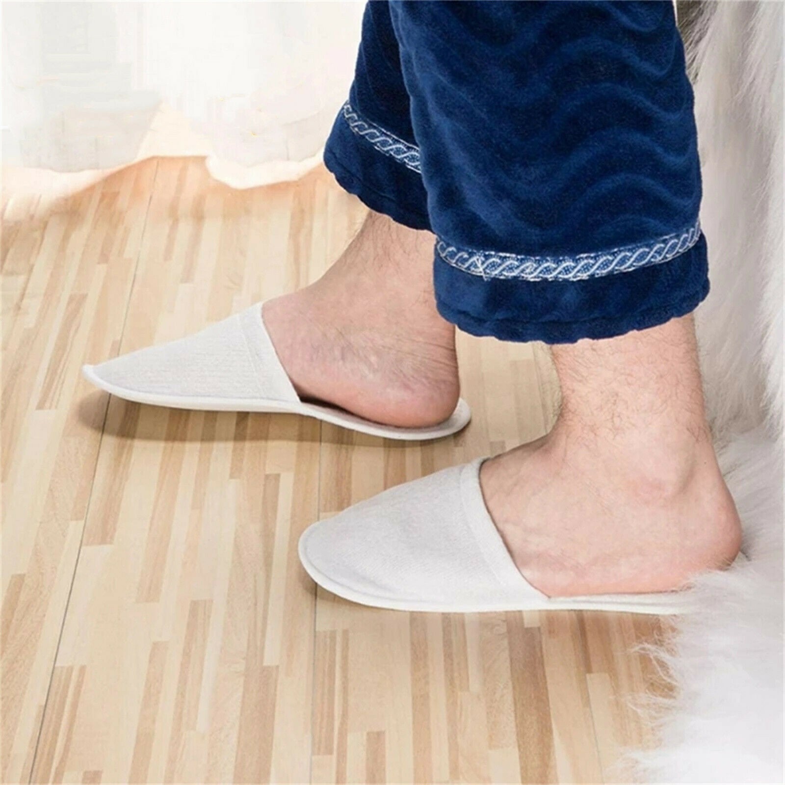 30 Pairs of Disposable Slippers, Soft Touch A+ Quality Closed Toe, Suitable for Hotel, Spa Guests, Travel Men and Women (White)