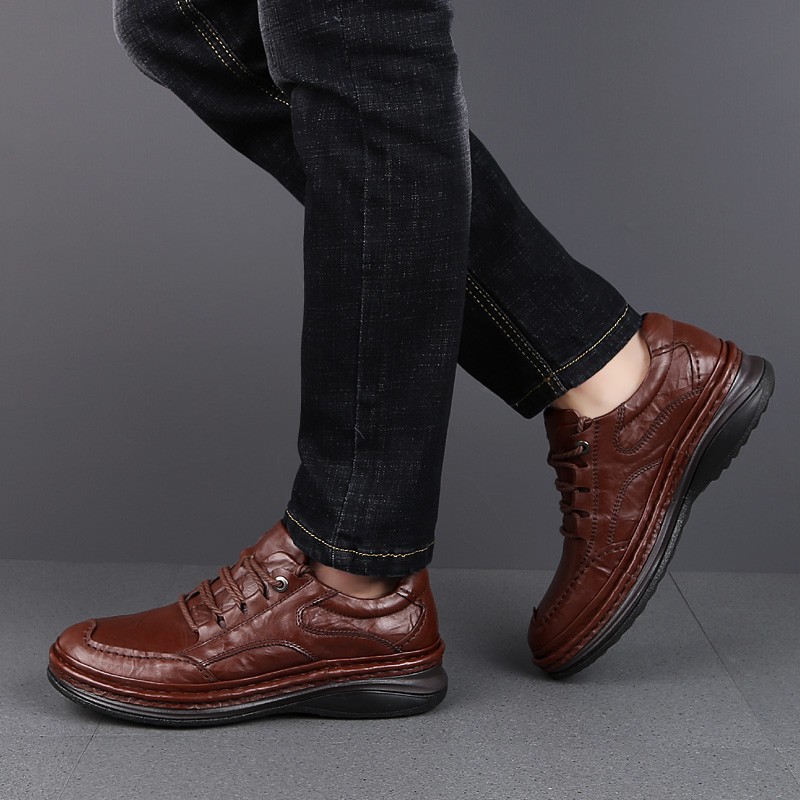 100% Genuine Leather Men's Casual Shoes Best Quality Business Formal Shoes 2019