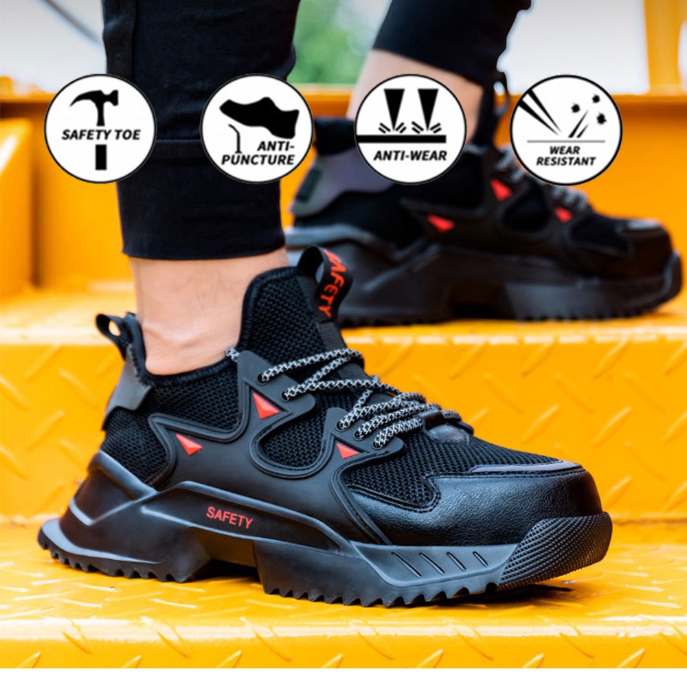 Safety shoes men's breathable anti-smashing anti-puncture safety shoes work shoes new all seasons indestructible shoes
