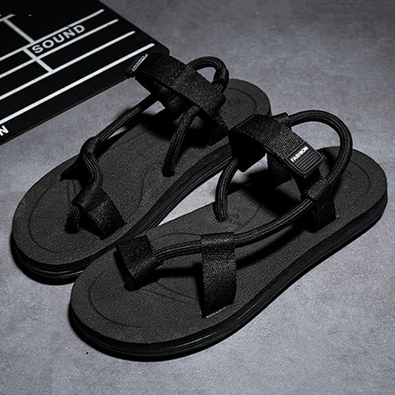 Men Sandals Summer Beach Outdoor Slippers Personality Indoor Couple Casual Shoes Black Velcro Non-slip Men Flip Flop Pantuflas