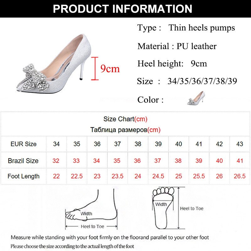 Rimocy 2022 Luxury Silver Crystal Bowknot Women Pumps Sexy Stiletto Heel Wedding Party Shoes Woman Pointed Toe Thin High Heels