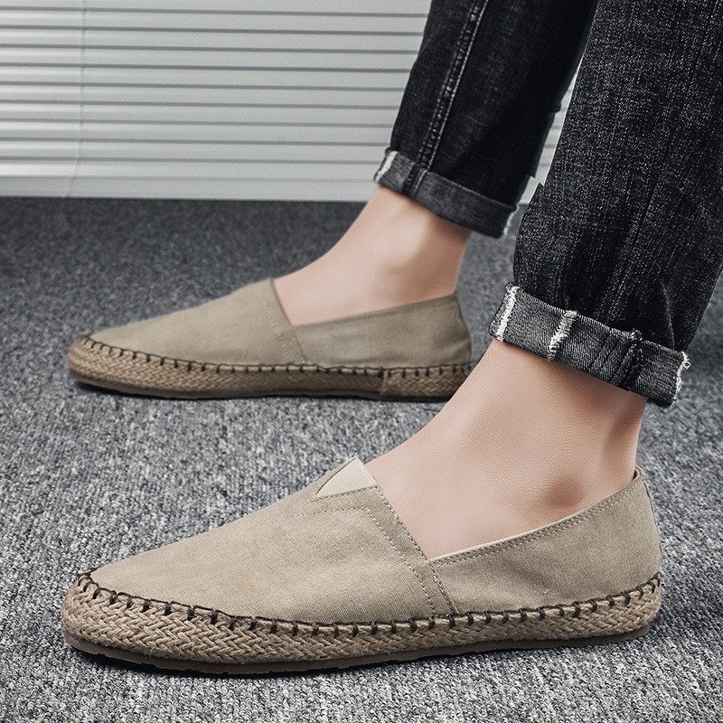 High Quality Men's Espadrilles Flat Canvas Shoes Hemp Loafers for Driving, 2020