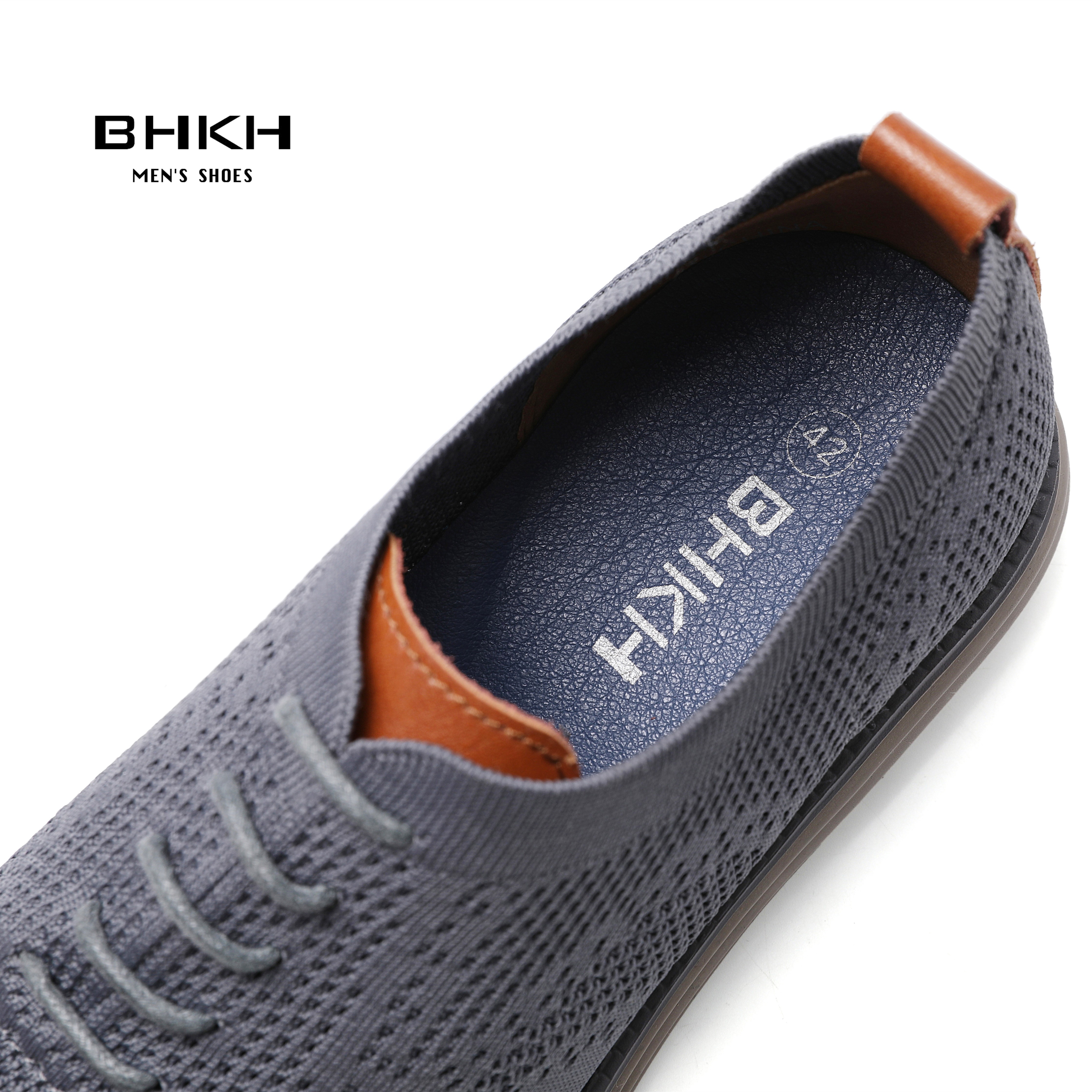 BHKH 2022 Breathable Knitted Mesh Casual Shoes Lightweight Smart Casual Shoes Office Work Shoes Men's Shoes