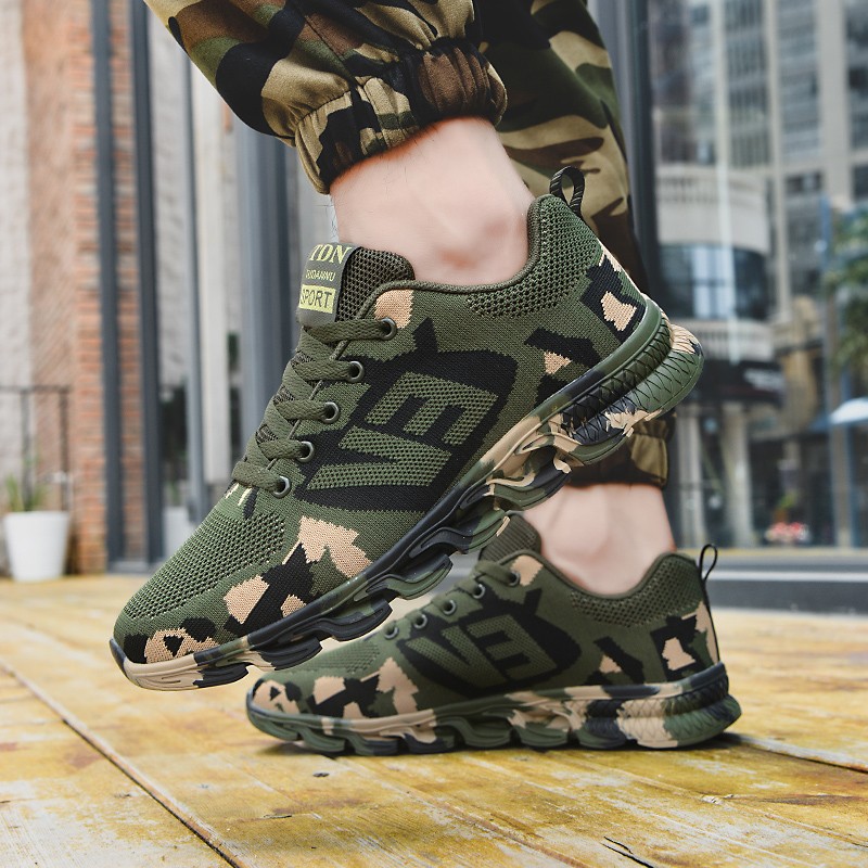 Camouflage Sneakers Man Military Shoes Women Sneakers Tenis Shoes Army Trekking Shoes Couple Outdoor Walking Casual Shoes