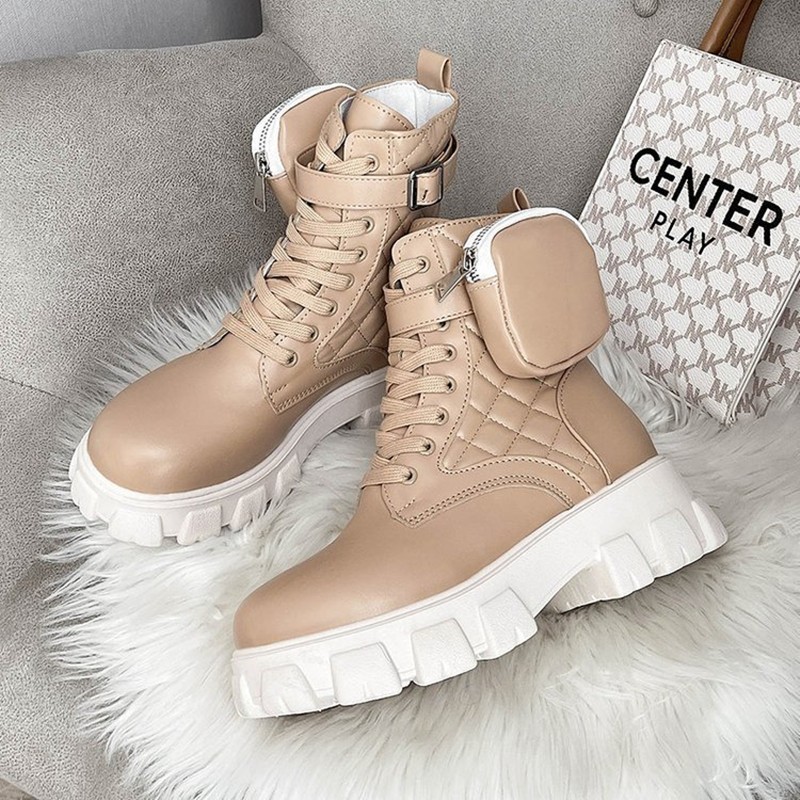 GD-time New Pra Brand Women Boots Genuine Leather Boots High Quality Heeled Motorcycle Long Boots Warm Autumn Winter Shoes Woman